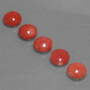캐럿 천연 화이트 살몬 산호 보석, 라운드 컷, 8.15 mm, 불투명체