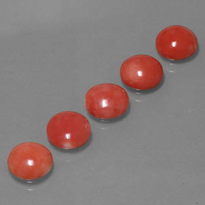 캐럿 천연 화이트 살몬 산호 보석, 라운드 컷, 8.15 mm, 불투명체