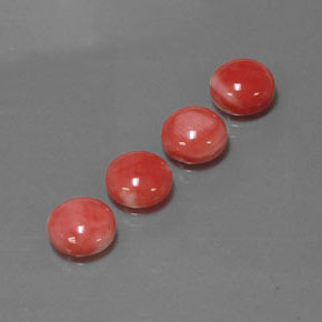 캐럿 천연 화이트 살몬 산호 보석, 라운드 컷, 8.08 mm, 불투명체