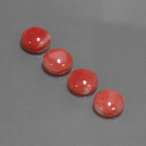 캐럿 천연 화이트 살몬 산호 보석, 라운드 컷, 8.08 mm, 불투명체