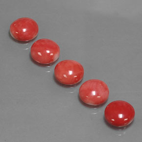 캐럿 천연 화이트 살몬 산호 보석, 라운드 컷, 8.05 mm, 불투명체