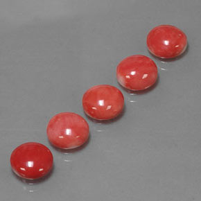 캐럿 천연 화이트 살몬 산호 보석, 라운드 컷, 8.05 mm, 불투명체