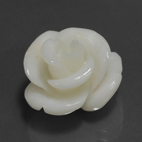 9.54캐럿 천연 화이트 산호, 멋진 모양, 15.6×14.5 mm, 불투명체