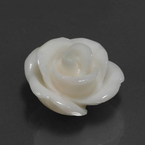 10.95캐럿 천연 화이트 산호, 멋진 모양, 16.7×14.3 mm, 불투명체