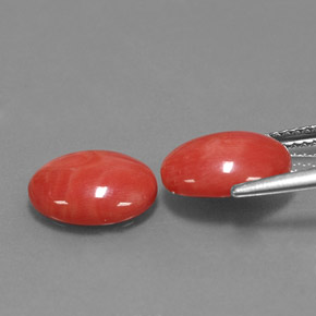 캐럿 천연 화이트 살몬 산호 보석, 타원형 컷, 11.1×9 mm, 불투명체