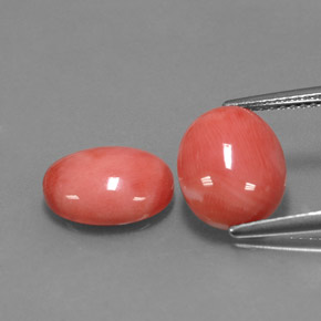 캐럿 천연 화이트 살몬 산호 보석, 타원형 컷, 11.2×9.1 mm, 불투명체