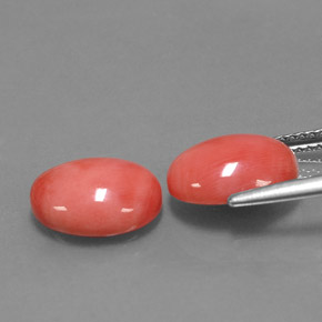 캐럿 천연 화이트 살몬 산호 보석, 타원형 컷, 11.2×9.1 mm, 불투명체