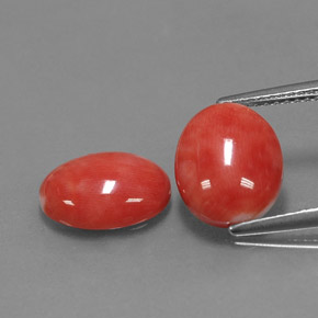캐럿 천연 화이트 살몬 산호 보석, 타원형 컷, 11.2×9.1 mm, 불투명체