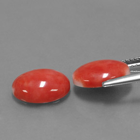 캐럿 천연 화이트 살몬 산호 보석, 타원형 컷, 11.2×9.1 mm, 불투명체