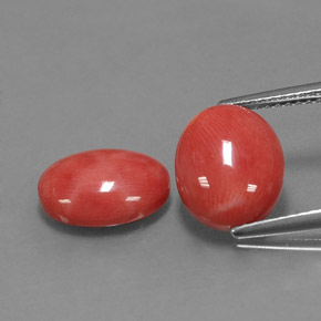 캐럿 천연 화이트 살몬 산호 보석, 타원형 컷, 11.1×9.1 mm, 불투명체