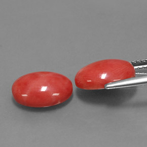 캐럿 천연 화이트 살몬 산호 보석, 타원형 컷, 11.1×9.1 mm, 불투명체
