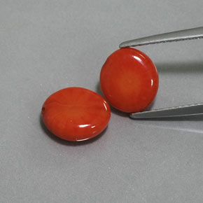 캐럿 천연 살몬 산호 보석, 멋진 모양, 9×7.8 mm, 불투명체