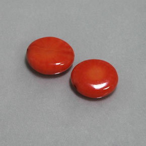 캐럿 천연 살몬 산호 보석, 멋진 모양, 9×7.8 mm, 불투명체