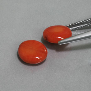 캐럿 천연 살몬 산호 보석, 멋진 모양, 9×7.8 mm, 불투명체