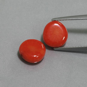 캐럿 천연 살몬 산호 보석, 멋진 모양, 8.3×7.8 mm, 불투명체