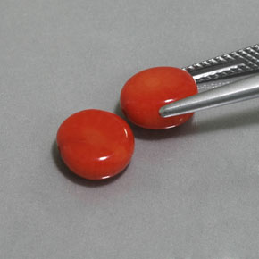 캐럿 천연 살몬 산호 보석, 멋진 모양, 8.3×7.8 mm, 불투명체