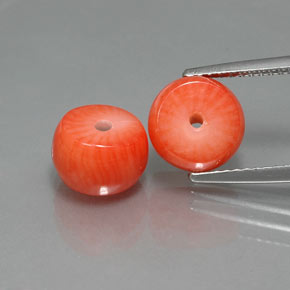 캐럿 천연 살몬 산호 보석, 멋진 모양, 8.3×5.3 mm, 불투명체