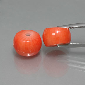 캐럿 천연 살몬 산호 보석, 멋진 모양, 8.3×5.3 mm, 불투명체