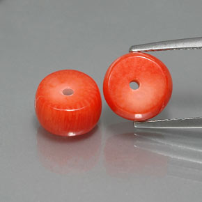 캐럿 천연 살몬 산호 보석, 멋진 모양, 8.5×5.3 mm, 불투명체