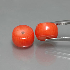 캐럿 천연 살몬 산호 보석, 멋진 모양, 8.5×5.3 mm, 불투명체