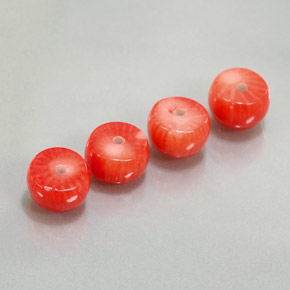 캐럿 천연 살몬 산호 보석, 멋진 모양, 8.3×4.9 mm, 불투명체