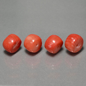 캐럿 천연 살몬 산호 보석, 멋진 모양, 8.2×5.1 mm, 불투명체