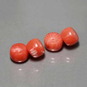 캐럿 천연 살몬 산호 보석, 멋진 모양, 8.2×5.1 mm, 불투명체