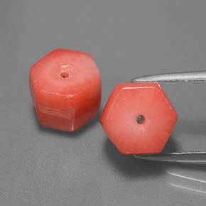 캐럿 천연 살몬 산호 보석, 멋진 모양, 10.7×9.7 mm, 불투명체