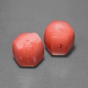 캐럿 천연 살몬 산호 보석, 멋진 모양, 10.7×9.7 mm, 불투명체