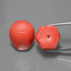 캐럿 천연 살몬 산호 보석, 멋진 모양, 10.7×9.6 mm, 불투명체