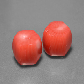 캐럿 천연 살몬 산호 보석, 멋진 모양, 10.7×9.6 mm, 불투명체