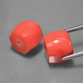캐럿 천연 살몬 산호 보석, 멋진 모양, 10.7×9.6 mm, 불투명체