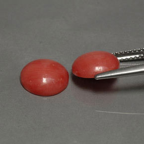 캐럿 천연 살몬 산호 보석, 라운드 컷, 8.95 mm, 불투명체