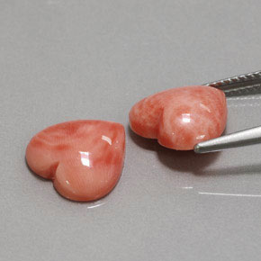 캐럿 천연 연어 산호 보석, 하트 모양, 불투명체