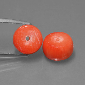 캐럿 천연 살몬 산호 보석, 멋진 모양, 8.4×4.7 mm, 불투명체