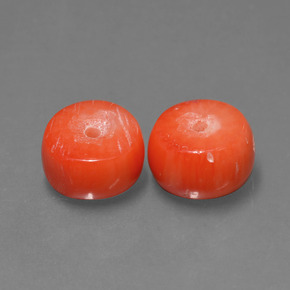 캐럿 천연 살몬 산호 보석, 멋진 모양, 8.4×4.7 mm, 불투명체