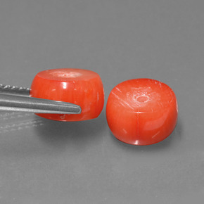 캐럿 천연 살몬 산호 보석, 멋진 모양, 8.4×4.7 mm, 불투명체
