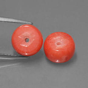 캐럿 천연 살몬 산호 보석, 멋진 모양, 8.3×5.3 mm, 불투명체