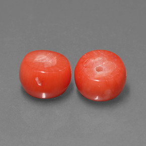 캐럿 천연 살몬 산호 보석, 멋진 모양, 8.3×5.3 mm, 불투명체