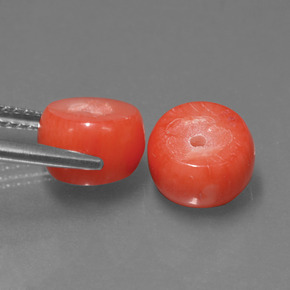 캐럿 천연 살몬 산호 보석, 멋진 모양, 8.3×5.3 mm, 불투명체