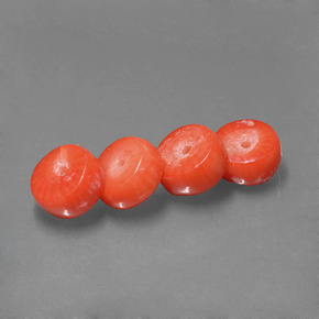 캐럿 천연 살몬 산호 보석, 멋진 모양, 8.3×4.3 mm, 불투명체