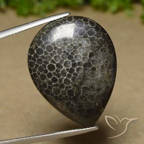 21.35캐럿 천연 다색 산호, 배 모양, 불투명체