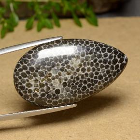 26.37캐럿 천연 다색 산호, 배 모양, 불투명체