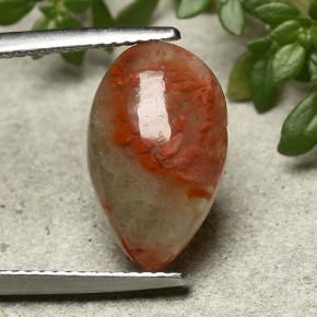 4.83캐럿 천연 다색 산호, 배 모양, 투명한