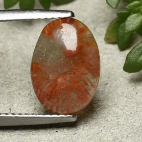 2.54캐럿 천연 다색 산호, 타원형 컷, 투명한