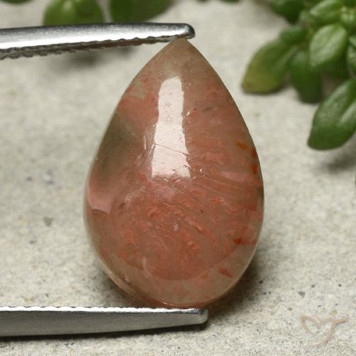 6.28ct 자연스러운 다색 산호, 배 모양, 투명한