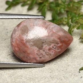 5.89캐럿 천연 멀티컬러 산호, 배 모양, 16.1×11.5 mm, 불투명체