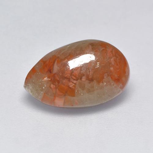 3.39캐럿 천연 멀티컬러 산호, 배 모양, 13×8.2 mm, 투명한