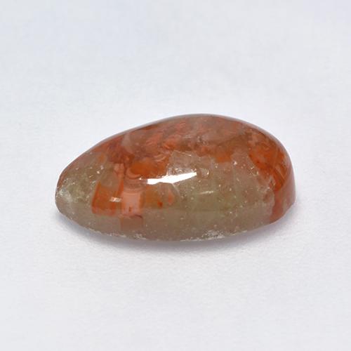 3.39캐럿 천연 멀티컬러 산호, 배 모양, 13×8.2 mm, 투명한