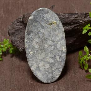 43.97캐럿 천연 멀티컬러 산호, 타원형 컷, 45.6×25.8 mm, 불투명체